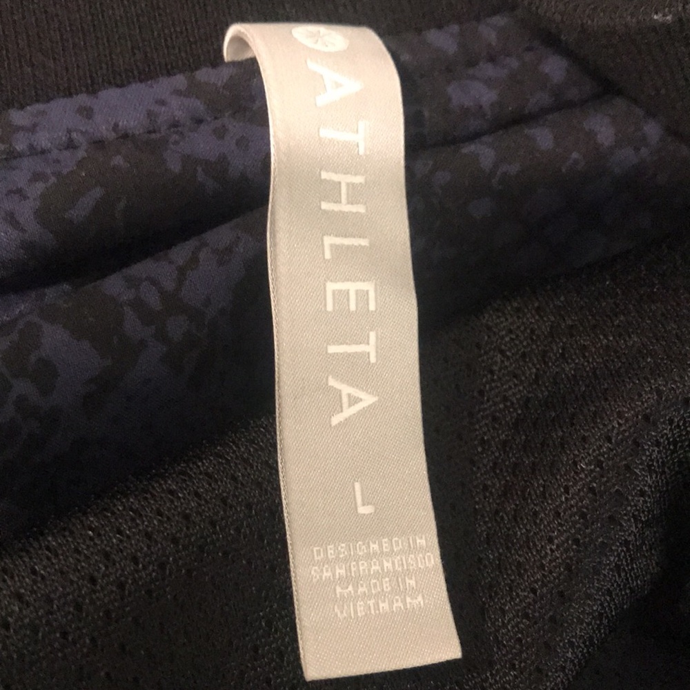 Athleta Jacket Womens‎ Large Blue Black Full Zip Brooklyn Track Bomber Running - Picture 5 of 9